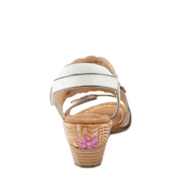 Heeled Sandals*L Artiste Women's L'Artiste By Spring Step, Aromas Sandal White Multi