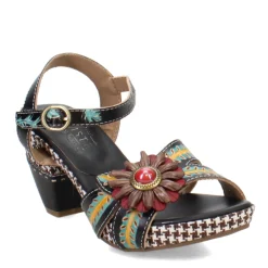 Heeled Sandals*L Artiste Women's L'Artiste by Spring Step, Astarr Sandal Black Multi