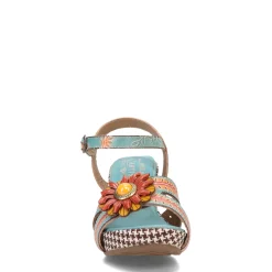 Heeled Sandals*L Artiste Women's L'Artiste by Spring Step, Astarr Sandal Sky Blue Multi