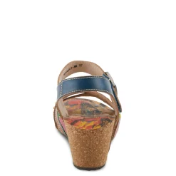 Wedges*L Artiste Women's L'Artiste By Spring Step, Bosquet Wedge Sandal Navy Multi