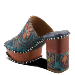 Heeled Sandals*L Artiste Women's L'Artiste By Spring Step, Colossal Sandal Blue Multi