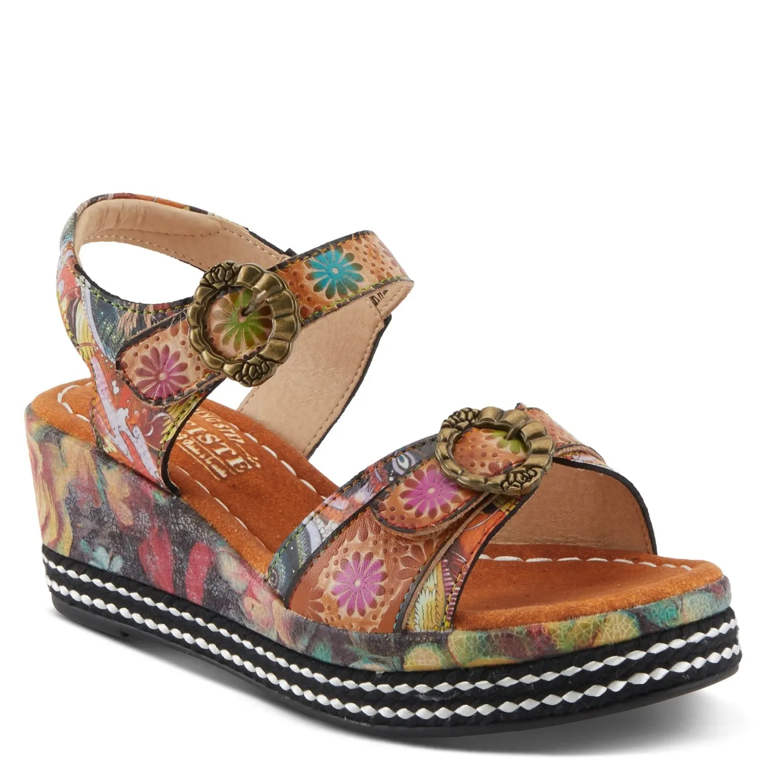 Wedges*L Artiste Women's L'Artiste By Spring Step, Flavour Sandal Camel Multi