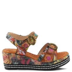 Wedges*L Artiste Women's L'Artiste By Spring Step, Flavour Sandal Camel Multi