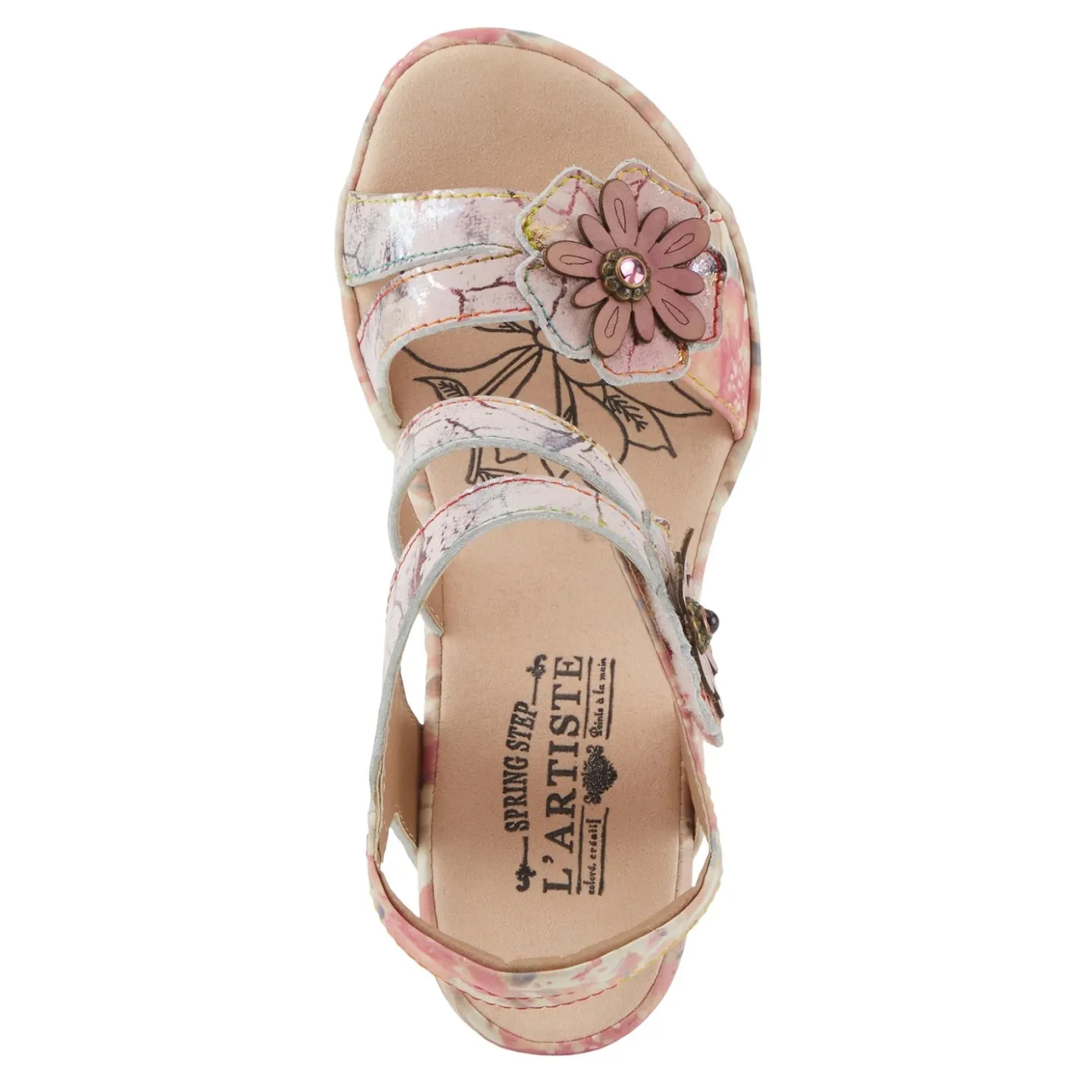 Wedges*L Artiste Women's L'Artiste By Spring Step, Karnitsky Sandal Pink Multi