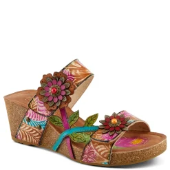 Wedges*L Artiste Women's L'Artiste By Spring Step, Moai Sandal Tan Multi