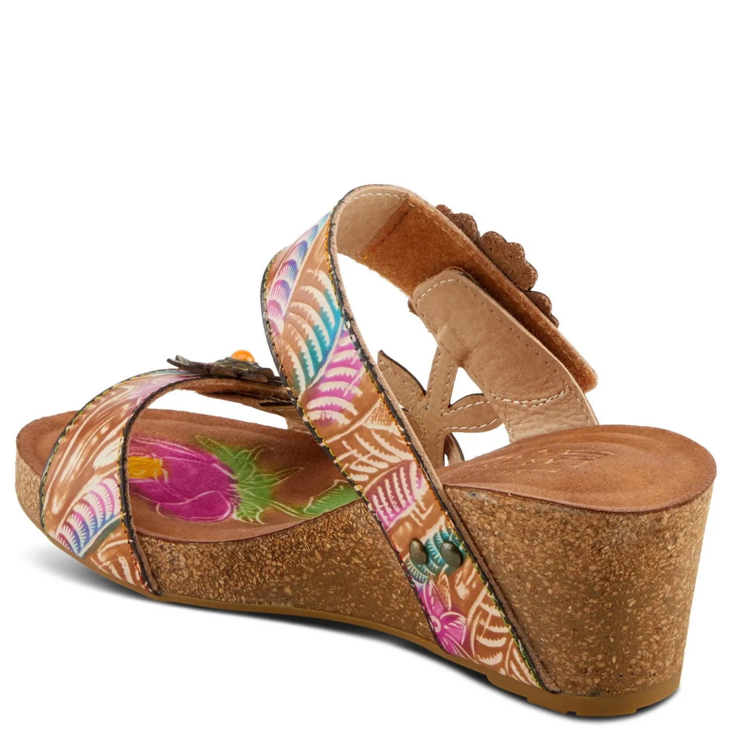 Wedges*L Artiste Women's L'Artiste By Spring Step, Moai Sandal Tan Multi