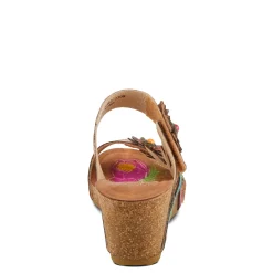 Wedges*L Artiste Women's L'Artiste By Spring Step, Moai Sandal Tan Multi