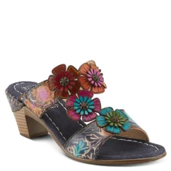 Heeled Sandals*L Artiste Women's L'Artiste By Spring Step, Summerfun Sandal Navy Multi