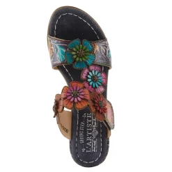 Heeled Sandals*L Artiste Women's L'Artiste By Spring Step, Summerfun Sandal Navy Multi