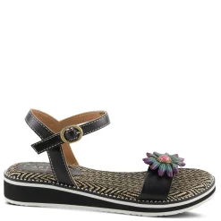 Wedges*L Artiste Women's L'Artiste By Spring Step Tilton Wedge Sandal Black