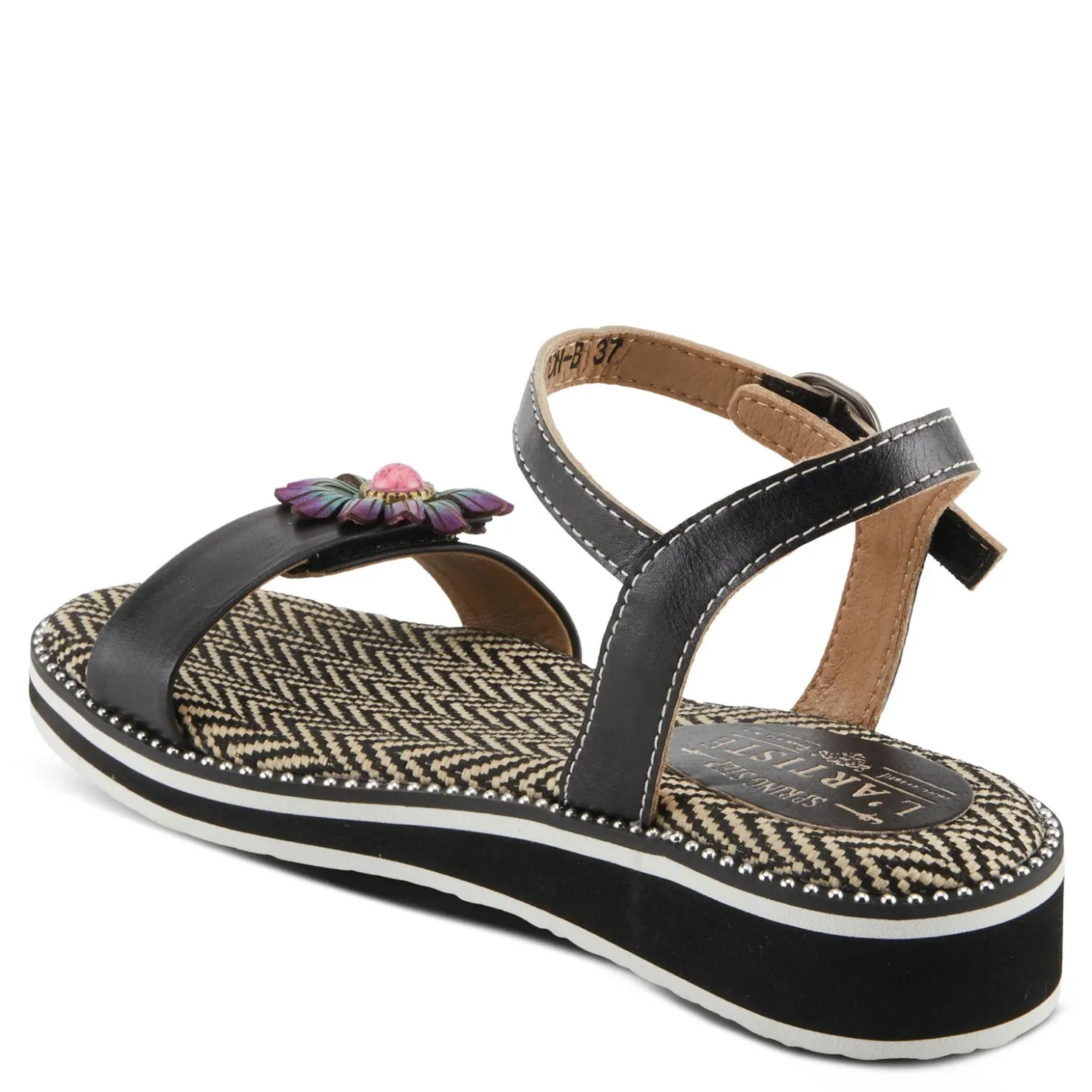 Wedges*L Artiste Women's L'Artiste By Spring Step Tilton Wedge Sandal Black