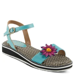 Wedges*L Artiste Women's L'Artiste By Spring Step Tilton Wedge Sandal Sky Blue