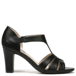 Heeled Sandals*LifeStride Women's , Caramel Sandal Black Smooth