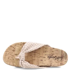 Flip Flops*LifeStride Women's , Happy Sandal Natural Gingham