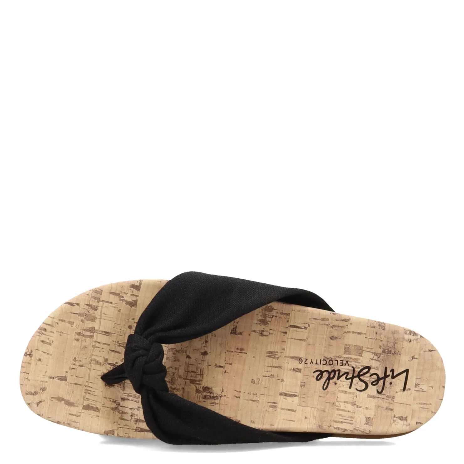Flip Flops*LifeStride Women's , Happy Sandal Black Linen
