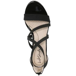 Wedges*LifeStride Women's , Yolanda Sandal Black Stretch