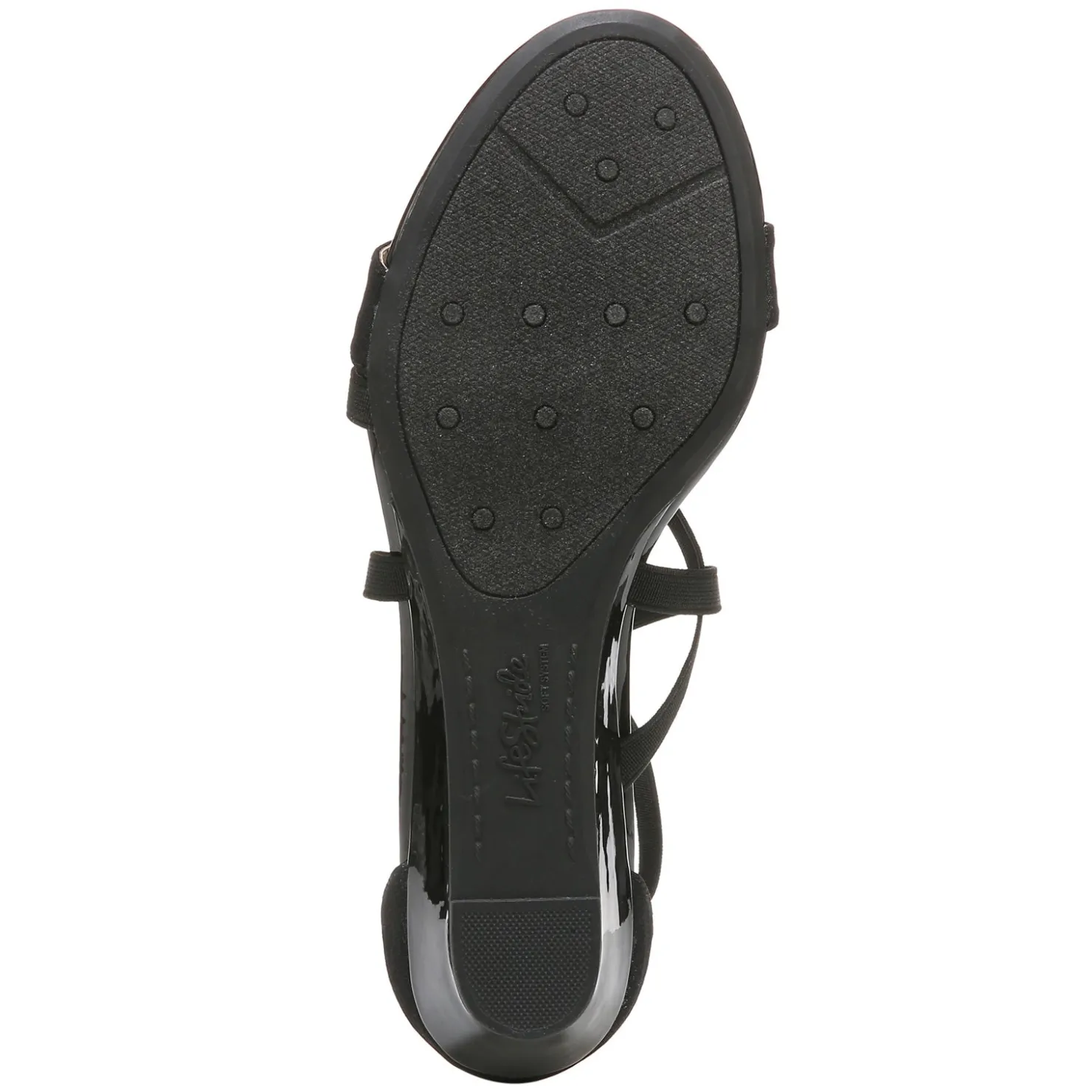 Wedges*LifeStride Women's , Yolanda Sandal Black Stretch