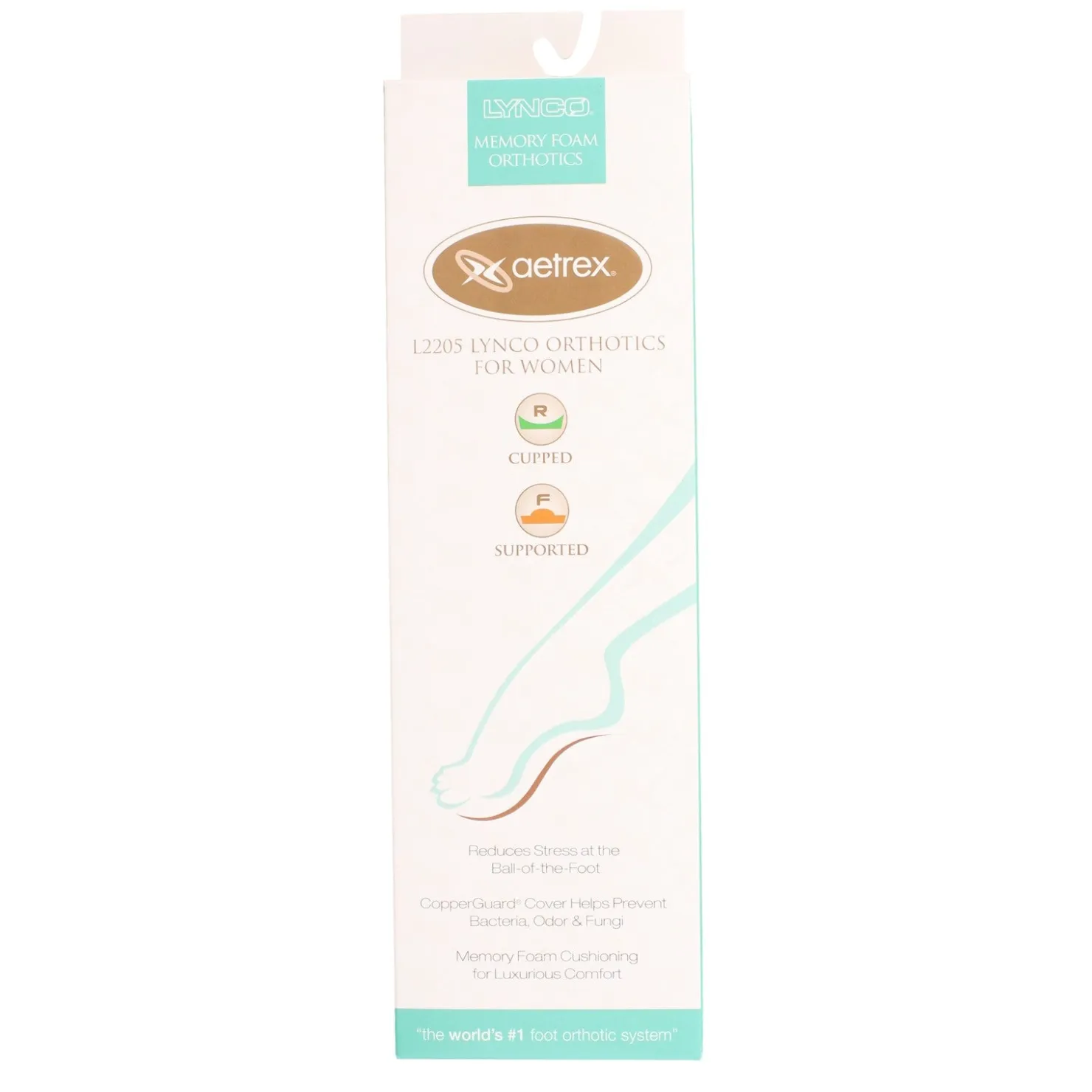 Insoles*Aetrex Women's Lynco by , Memory Foam Ortho Cup/Support Neutral Brown Multi