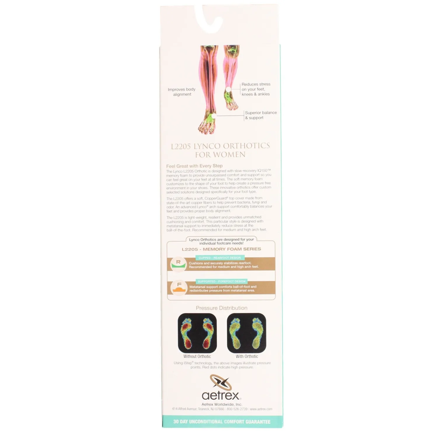 Insoles*Aetrex Women's Lynco by , Memory Foam Ortho Cup/Support Neutral Brown Multi