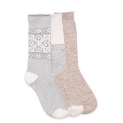Socks*Muk Luks Women's , Boot Socks - 3 Pair Neutral Mix