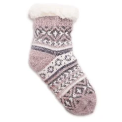Socks*Muk Luks Women's , Chenille Eyelash Cabin Socks Winter Dusk