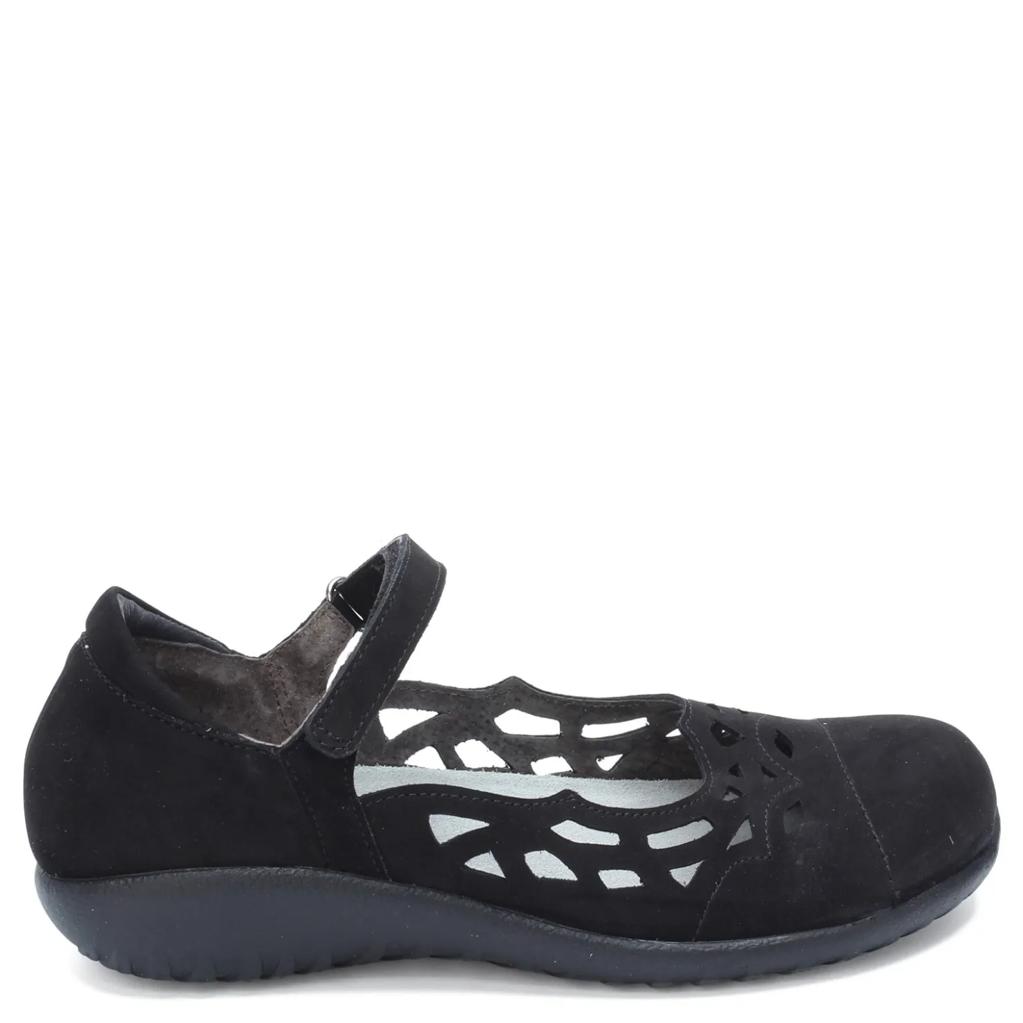 Footbed Sandals*Naot Women's , Agathis Maryjane Black Velvet Nubuck