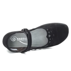 Footbed Sandals*Naot Women's , Agathis Maryjane Black Velvet Nubuck