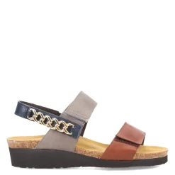 Wedges*Naot Women's , Eliana Sandal Chestnut/Foggy Gray/Ink
