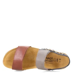 Wedges*Naot Women's , Eliana Sandal Chestnut/Foggy Gray/Ink