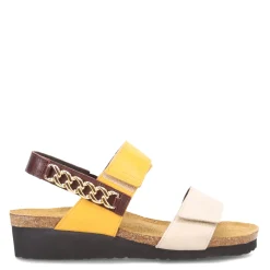 Footbed Sandals*Naot Women's , Eliana Sandal Ivory/Marigold/Brown