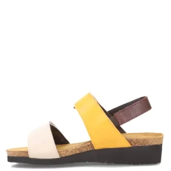 Footbed Sandals*Naot Women's , Eliana Sandal Ivory/Marigold/Brown