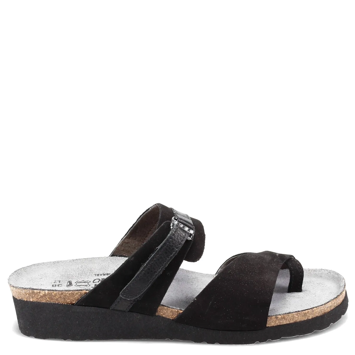 Wedges*Naot Women's , Jessica Sandal Black Nubuck
