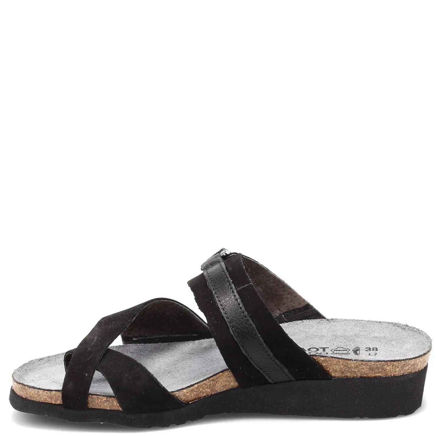 Wedges*Naot Women's , Jessica Sandal Black Nubuck