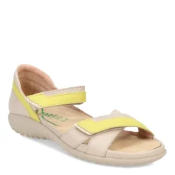 Footbed Sandals*Naot Women's , Karawa Sandal Soft Ivory/Lime/Beige
