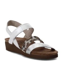 Wedges*Naot Women's , Krista Sandal White Silver