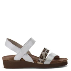 Wedges*Naot Women's , Krista Sandal White Silver