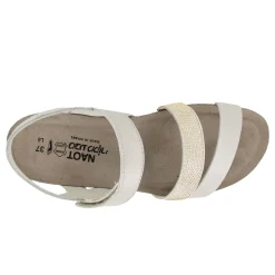 Wedges*Naot Women's , Krista Sandal Ivory / Gold