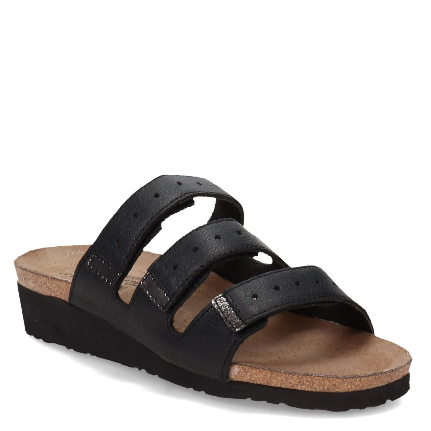 Footbed Sandals*Naot Women's , Madelyn Sandal Black/Silver