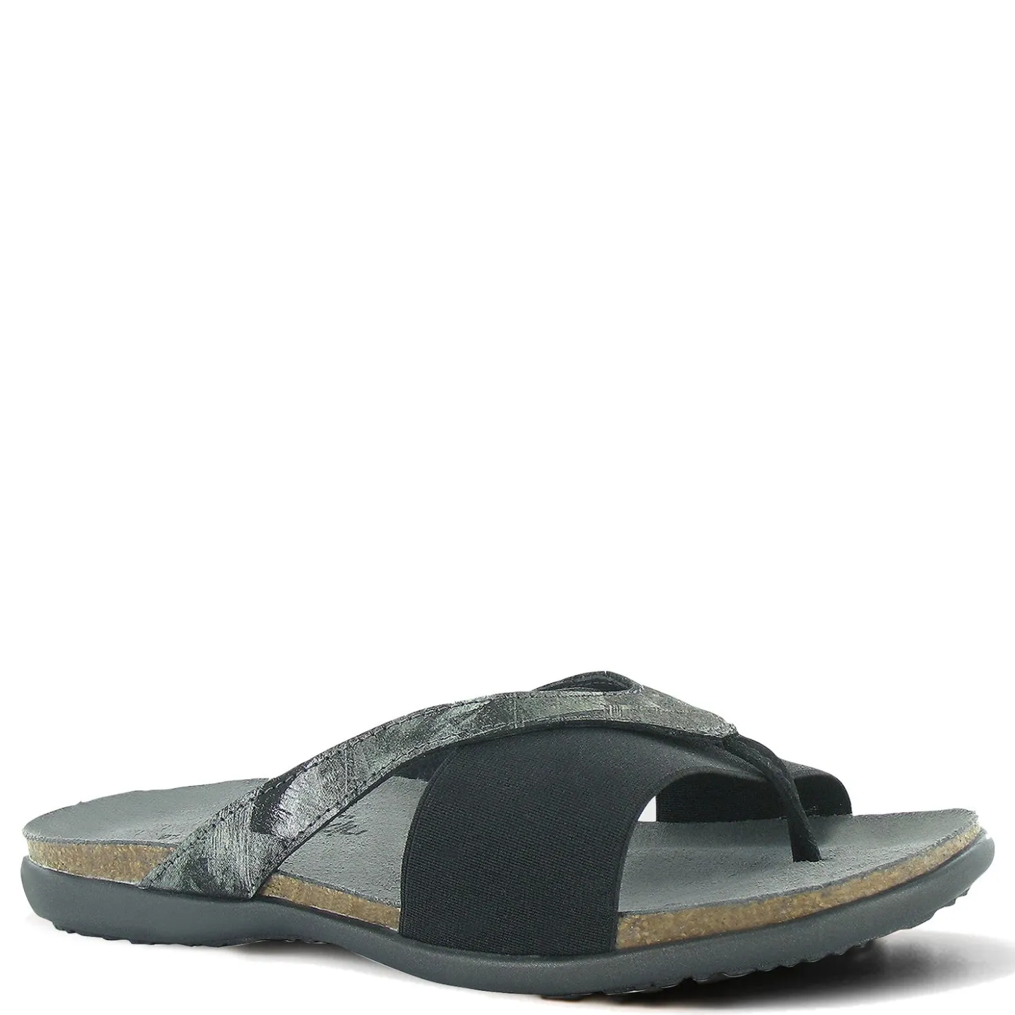 Footbed Sandals*Naot Women's , Penelope Sandal Black Metallic