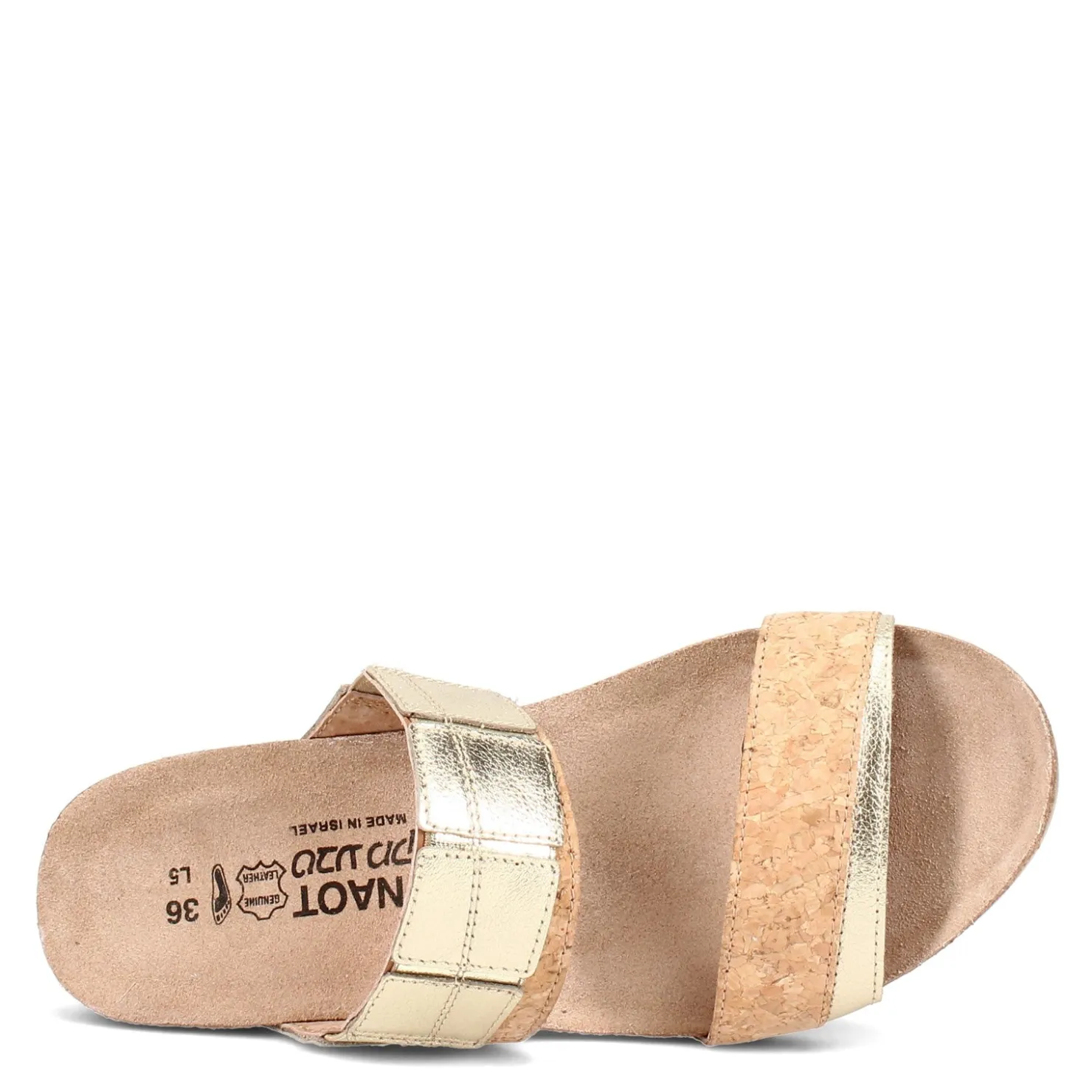 Wedges*Naot Women's , Royalty Sandal Cork Gold