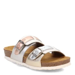 Footbed Sandals*Naot Women's , Santa Cruz Sandal Silver Metallic Multi