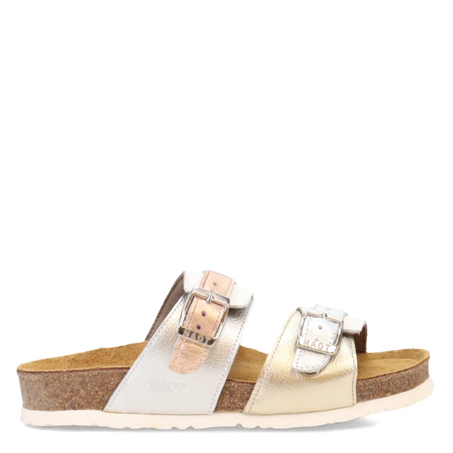 Footbed Sandals*Naot Women's , Santa Cruz Sandal Silver Metallic Multi