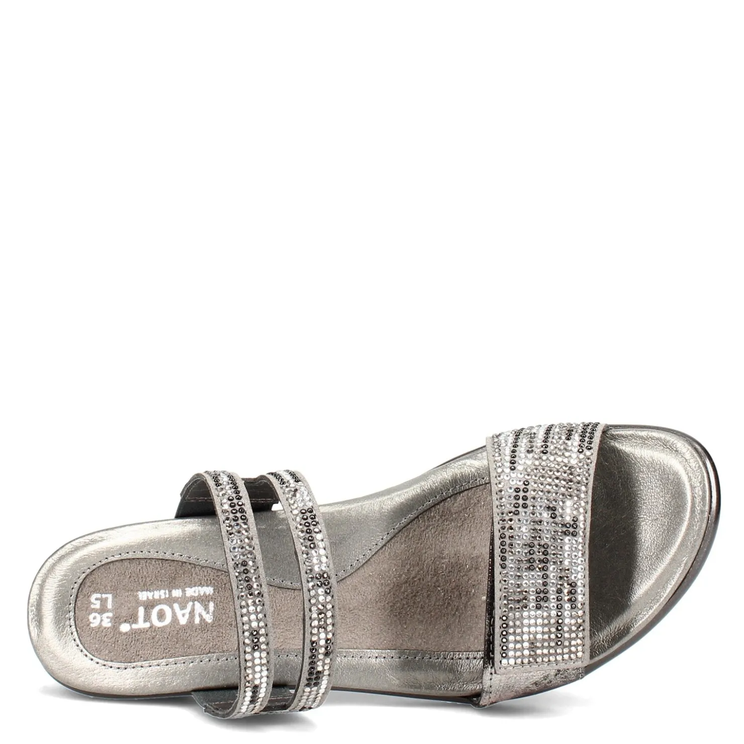 Heeled Sandals*Naot Women's , Temper Sandal Onyx Metallic