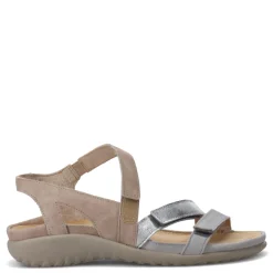 Footbed Sandals*Naot Women's , Whetu Sandal Grey Silver/Sand