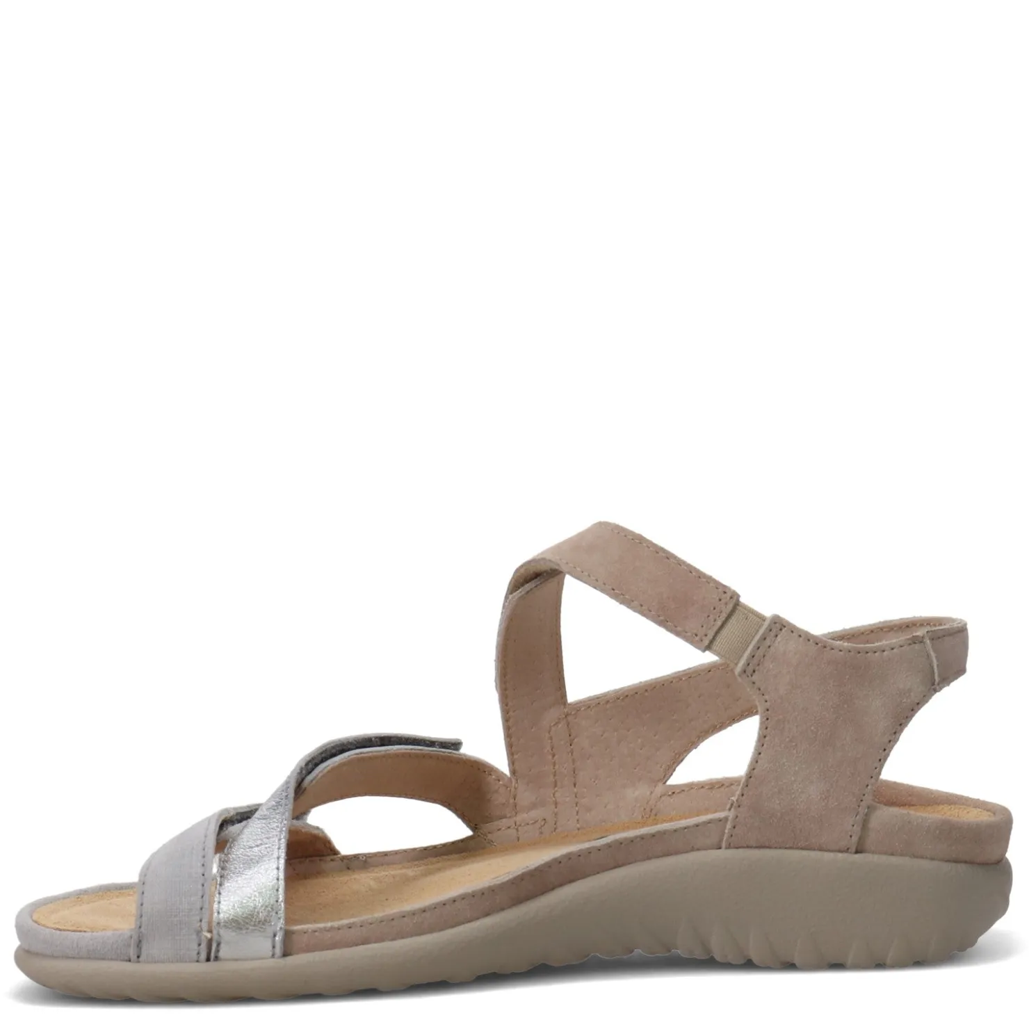 Footbed Sandals*Naot Women's , Whetu Sandal Grey Silver/Sand