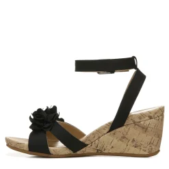Wedges*Naturalizer Women's , Areda Flower Wedge Sandal Black