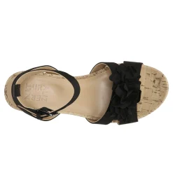 Wedges*Naturalizer Women's , Areda Flower Wedge Sandal Black