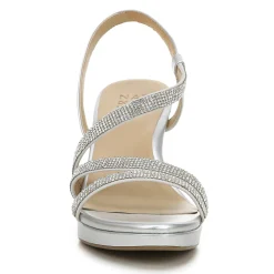 Heeled Sandals*Naturalizer Women's , Brenta Strappy Sandal Silver