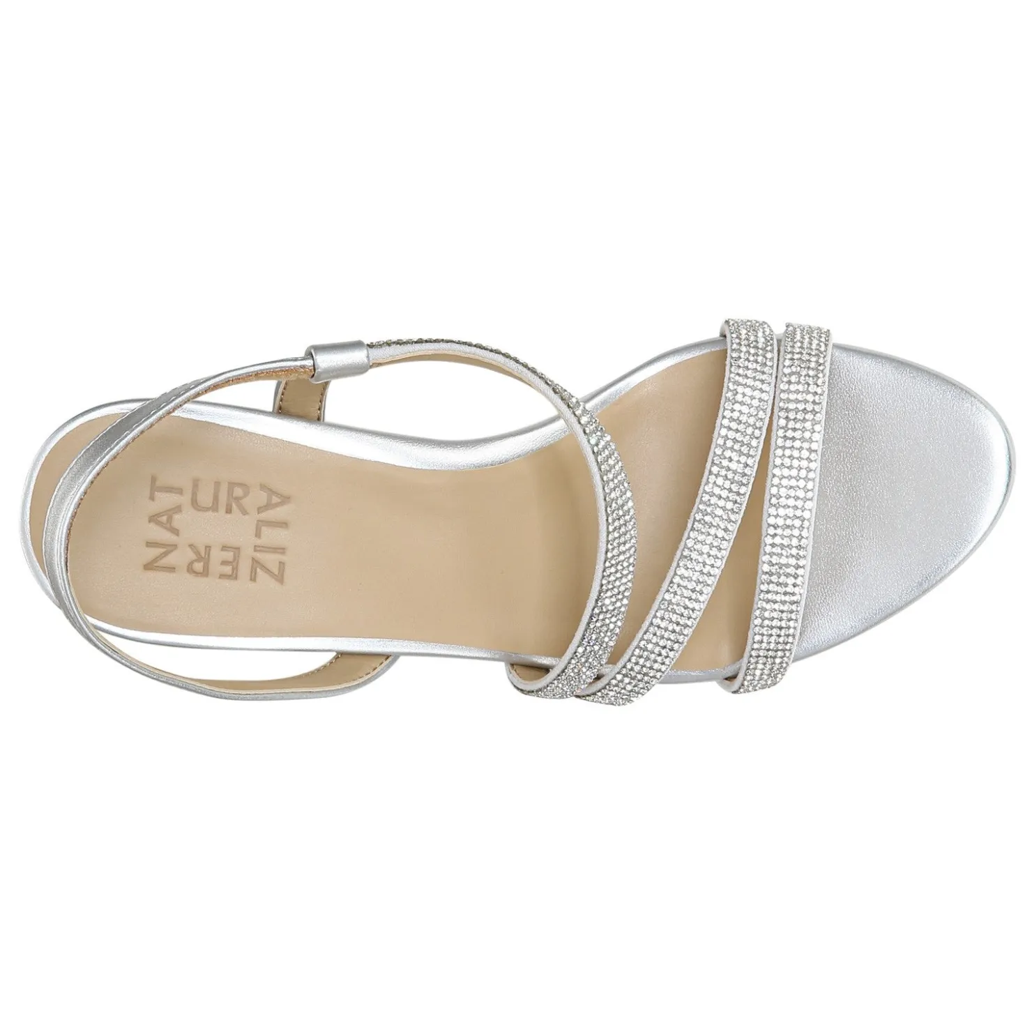 Heeled Sandals*Naturalizer Women's , Brenta Strappy Sandal Silver