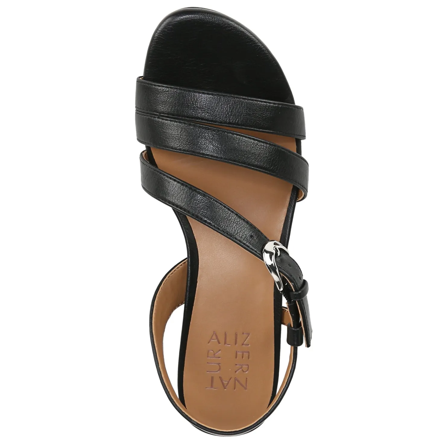 Heeled Sandals*Naturalizer Women's , Hilma Sandal Black Faux Leather